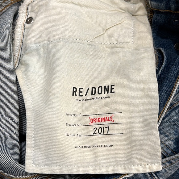 Re/Done High Rise Ankle Crop Jeans - Picture 7 of 8